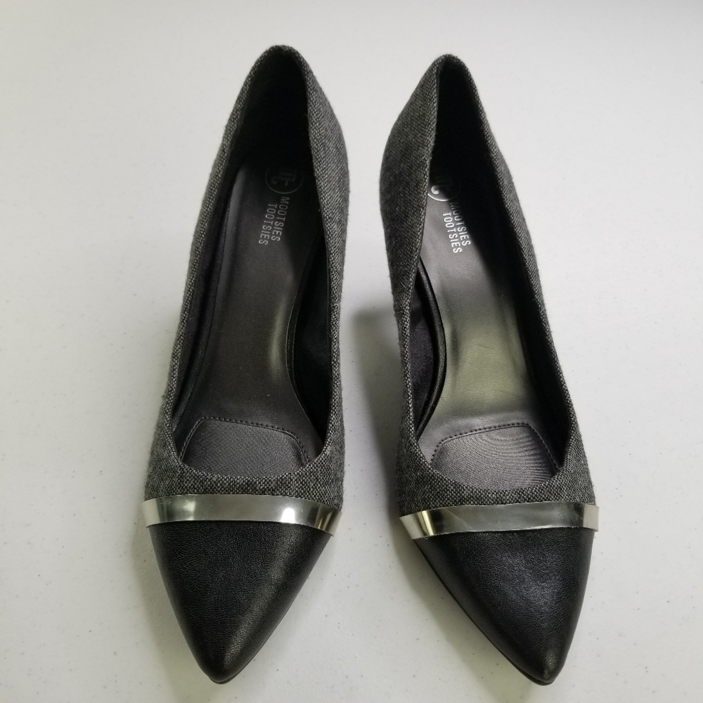 Mootsies Tootsies size 10 black grey and silver